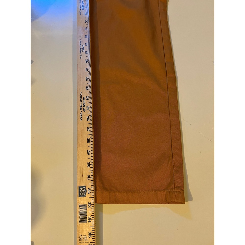 Fred Perry Chino Pants Mens 36 Orange Cotton Straight Leg Mustard Twill Trousers - Picture 12 of 12